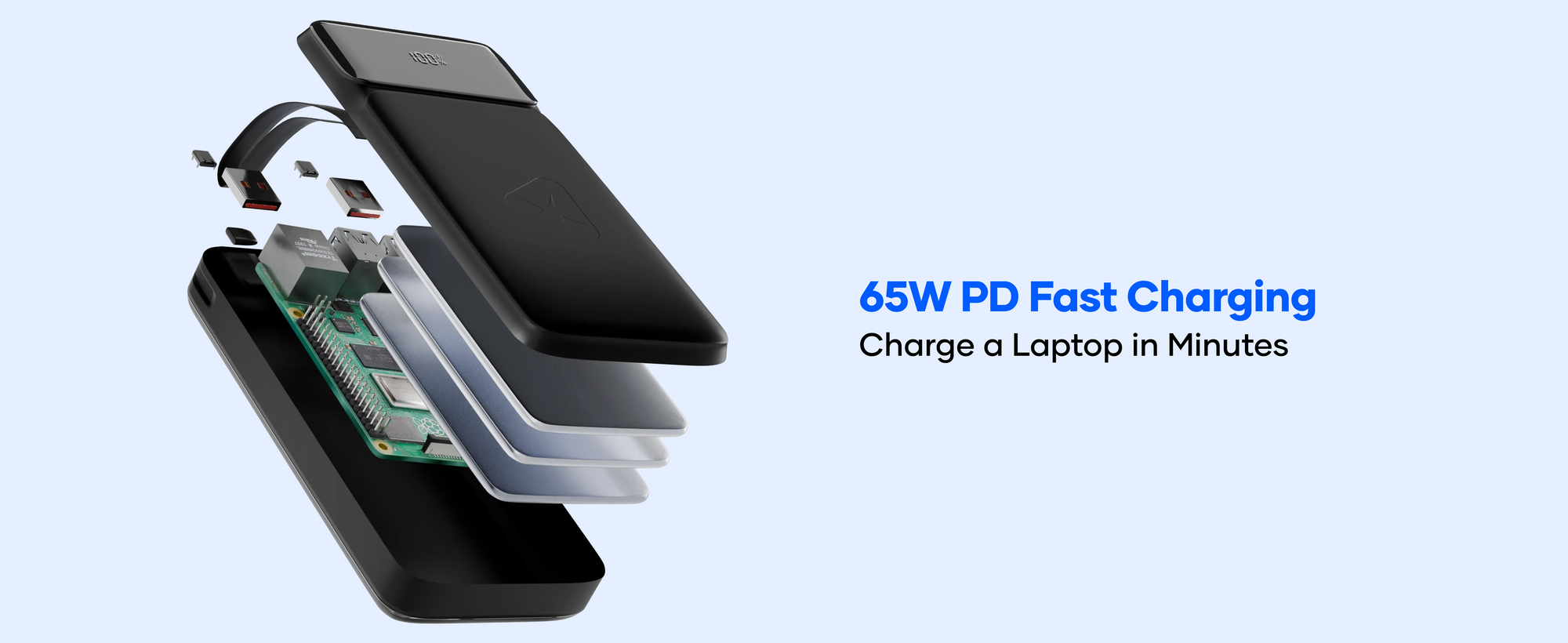 alain LumoPower 65W Fast Charging High-Capacity Power Bank 30000 mAh - Black