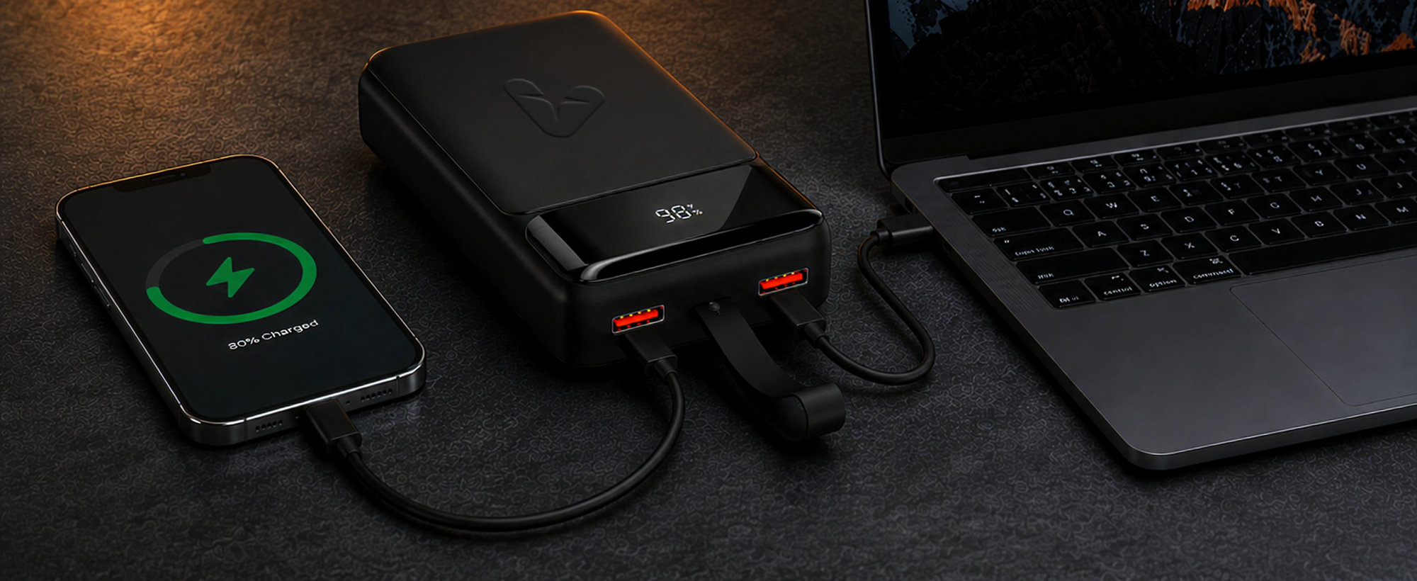 alain LumoPower 65W Fast Charging High-Capacity Power Bank 30000 mAh - Black