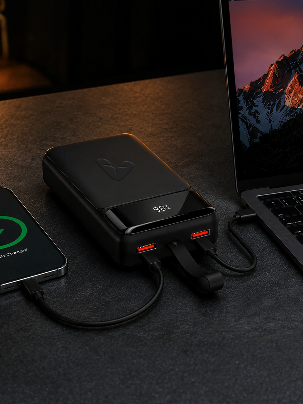 alain LumoPower 65W Fast Charging High-Capacity Power Bank 30000 mAh - Black