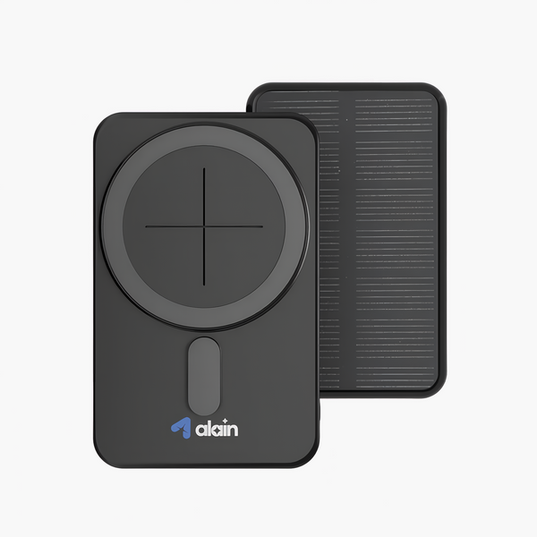 alain SolRover 10000mAh Solar MagSafe Power Bank – 15W Wireless, 25W Type-C, Built-in Solar Panel, LED Indicator