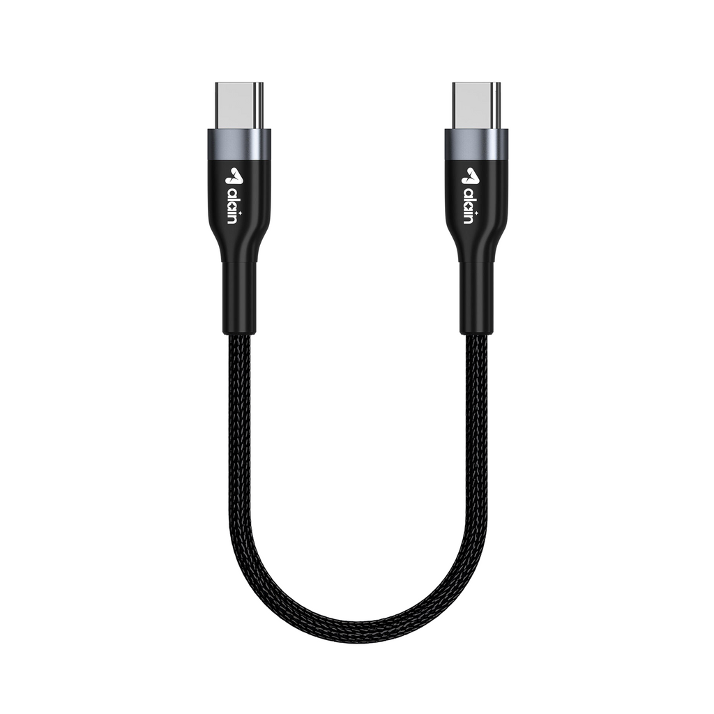 alain Deluxe USB-C to USB-C Nylon Braided Fast Charging Cable 80W 1.2m - Black