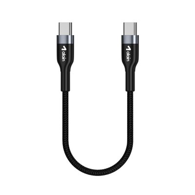 alain Deluxe USB-C to USB-C Nylon Braided Fast Charging Cable 80W 1.2m - Black