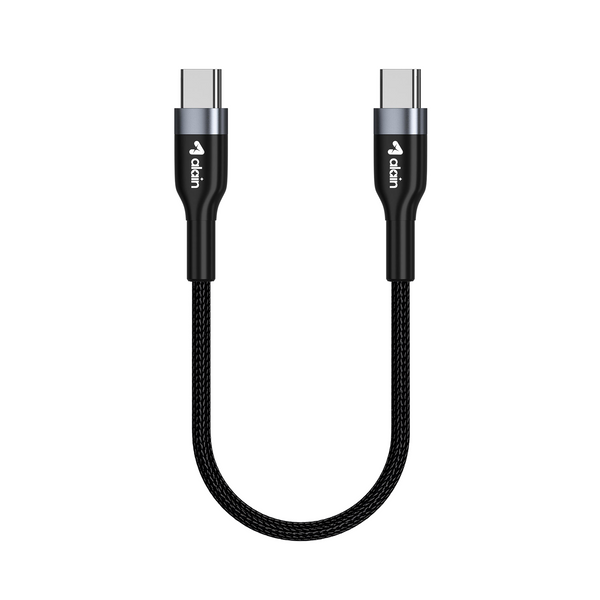 alain Deluxe USB-C to USB-C Nylon Braided Fast Charging Cable 80W 1.2m - Black