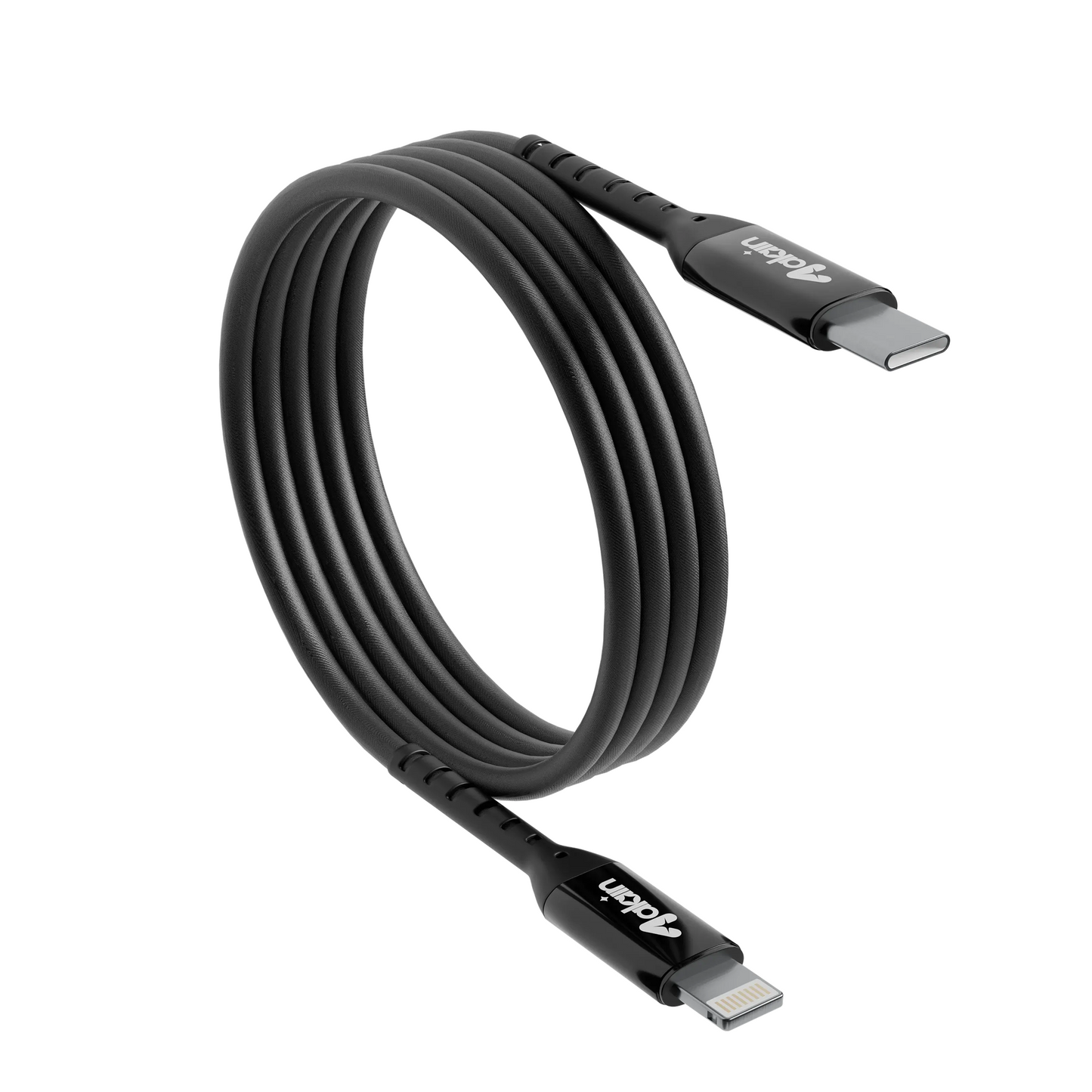 alain Nexo USB-C to Lightning Nylon Braided Fast Charging Cable 27W 1.2m - Black