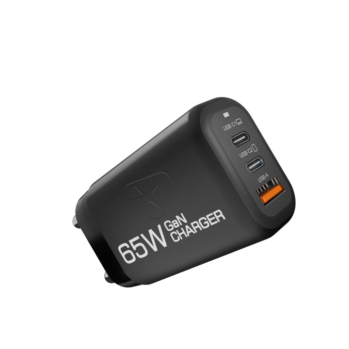 alain HyperLux 65W GaN Charger with 3 Ports (2 USB-C, 1 USB-A)