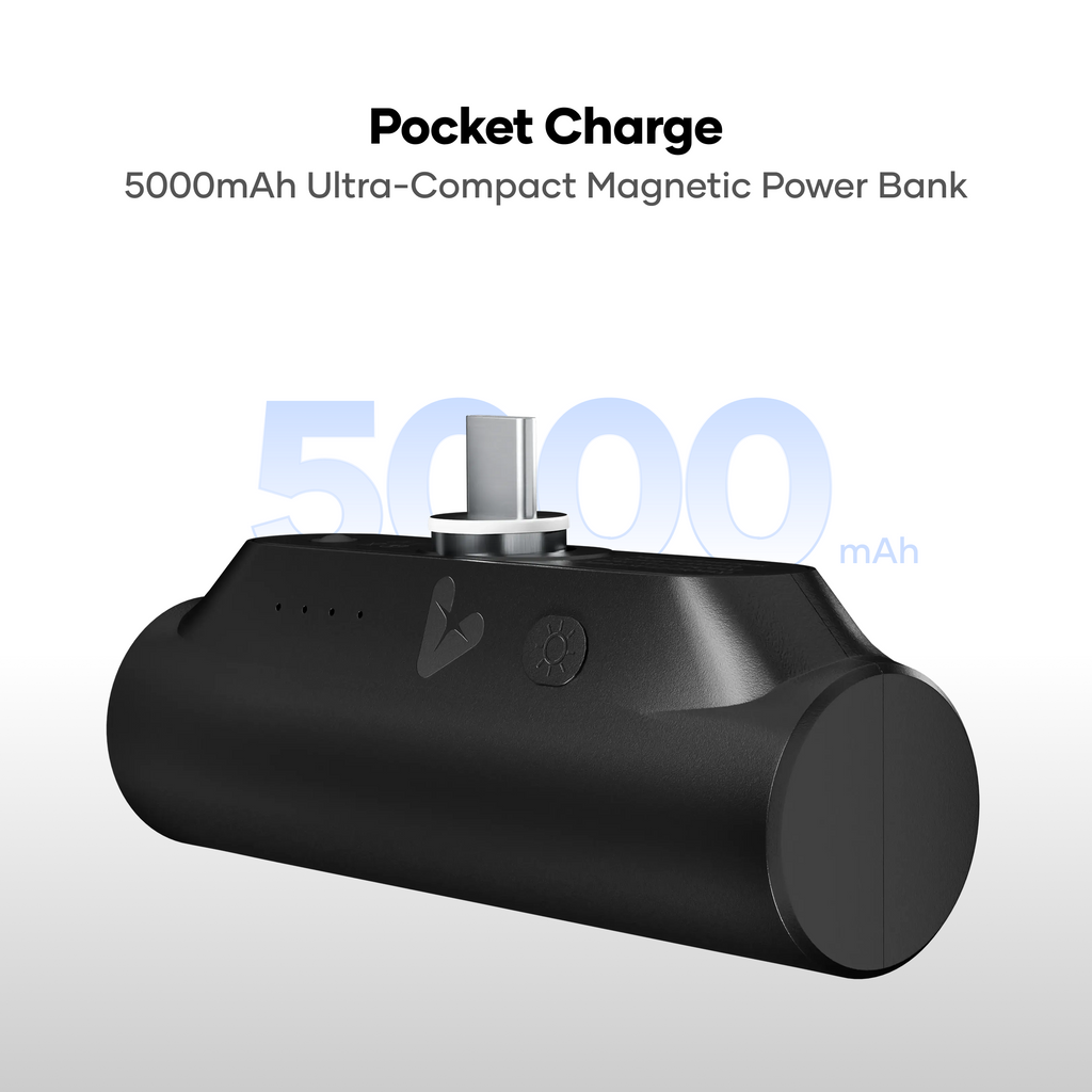 alain Pocket Charge 5000mAh Magnetic Power Bank with LED Light