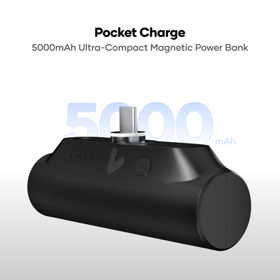 alain Pocket Charge 5000mAh Magnetic Power Bank with LED Light