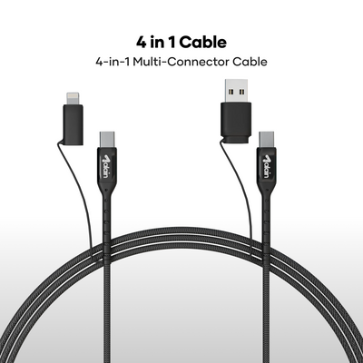 alain LuxLink 4-in-1 Multi-Connector Fast Charging Cable 100W 1.2m - Black