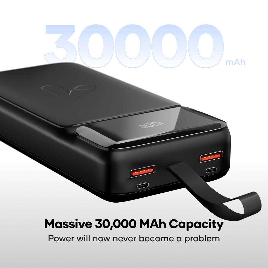 alain LumoPower 65W Fast Charging High-Capacity Power Bank 30000 mAh - Black