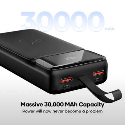 alain LumoPower 65W Fast Charging High-Capacity Power Bank 30000 mAh - Black