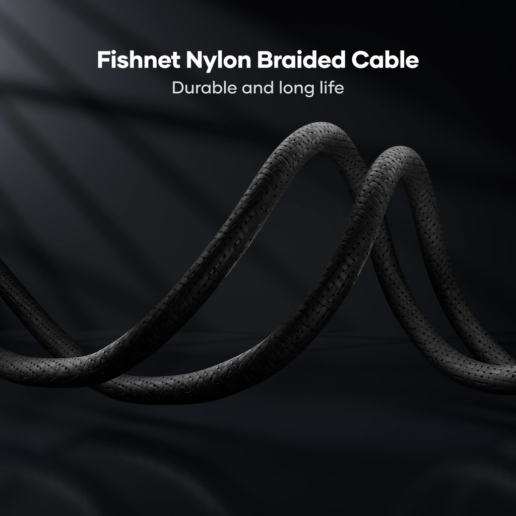 alain Nexo USB-C to Lightning Nylon Braided Fast Charging Cable 27W 1.2m - Black