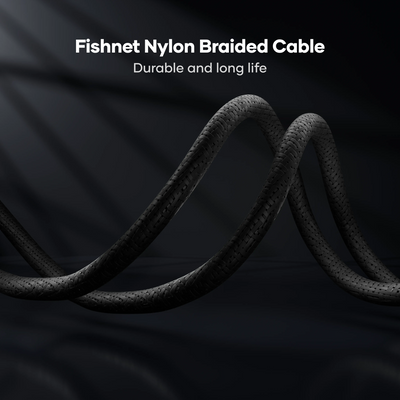 alain Nexo USB-C to Lightning Nylon Braided Fast Charging Cable 27W 1.2m - Black