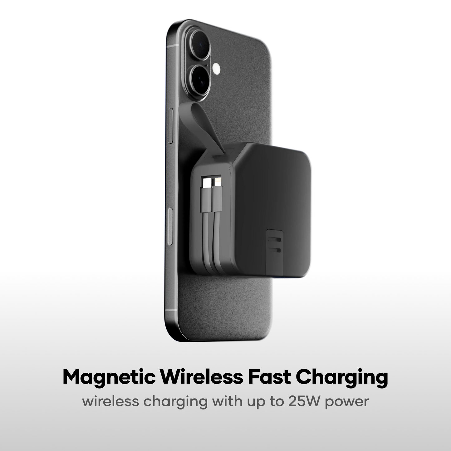 alain TravelMate 2-in-1 Wireless Power Bank & Wall Adapter 10000 mAh - Black