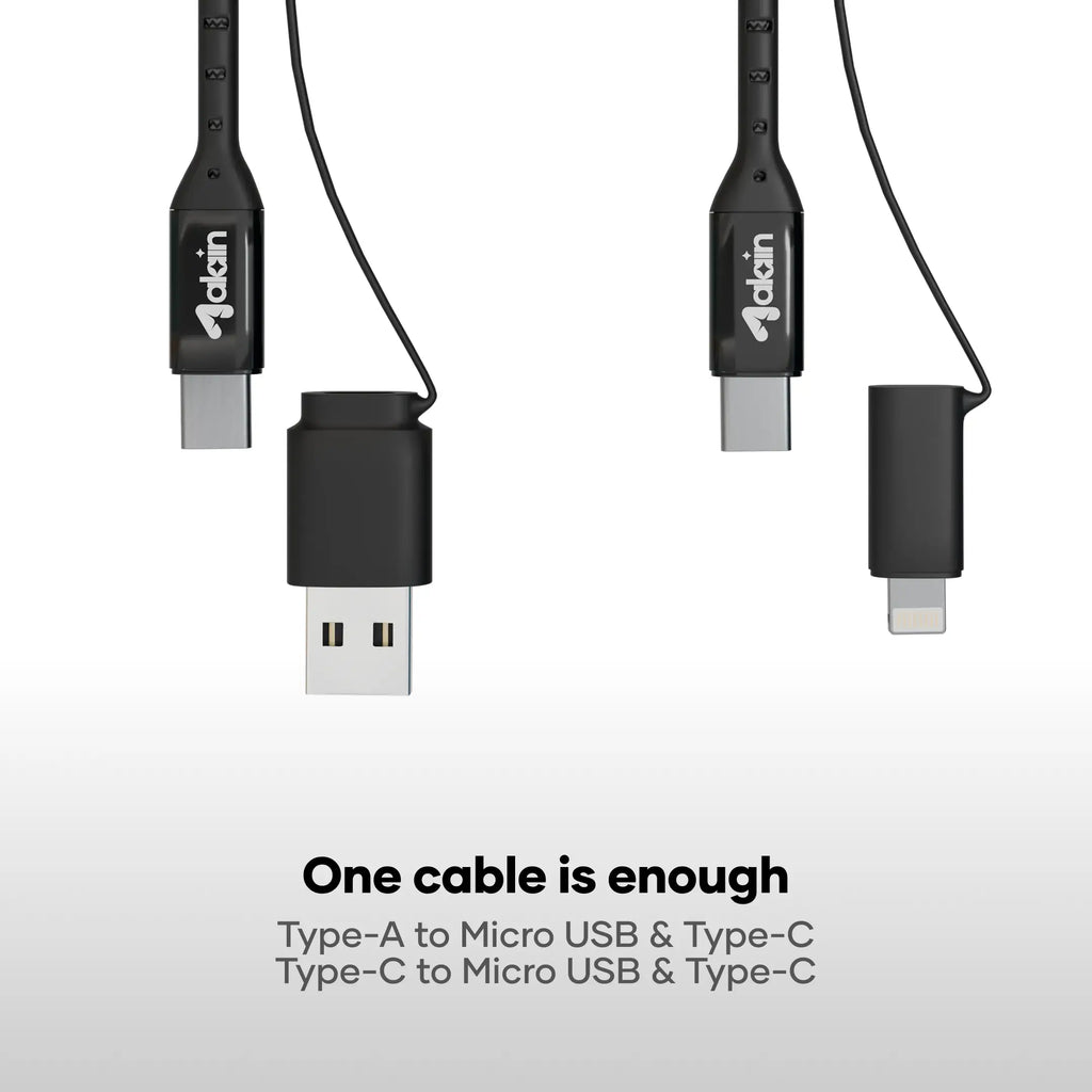 alain LuxLink 4-in-1 Multi-Connector Fast Charging Cable 100W 1.2m - Black