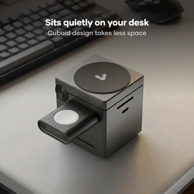 alain CubePod Trio 3-in-1 Qi2 Wireless Charging Station 20W - Black