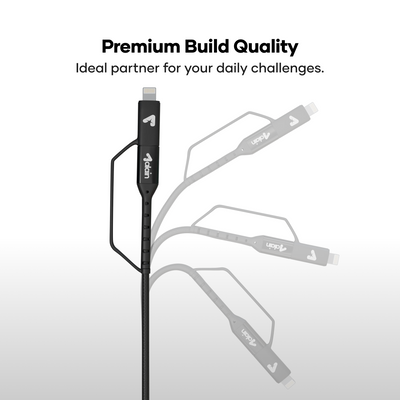 alain LuxLink 4-in-1 Multi-Connector Fast Charging Cable 100W 1.2m - Black