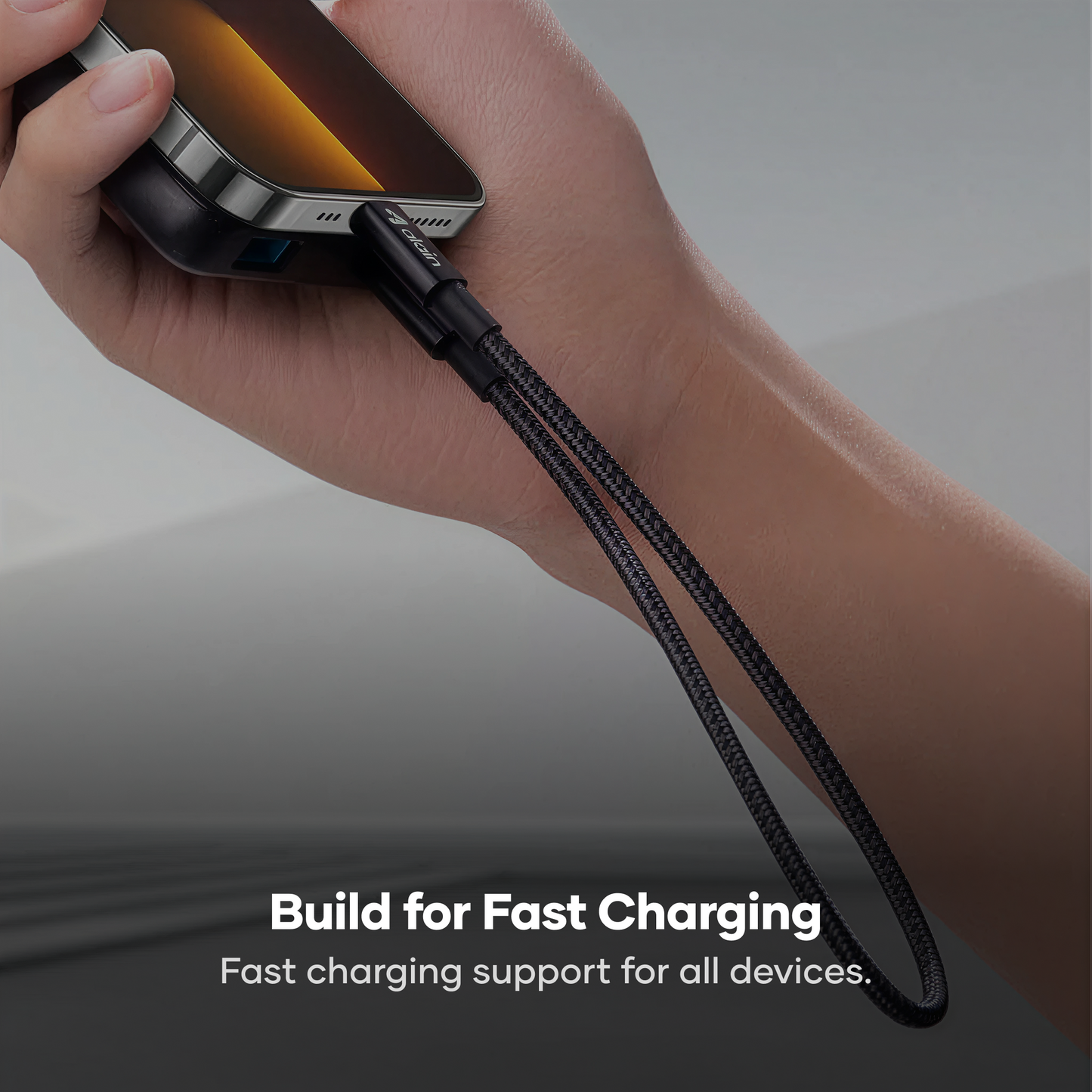 alain Deluxe USB-C to USB-C Nylon Braided Fast Charging Cable 80W 1.2m - Black