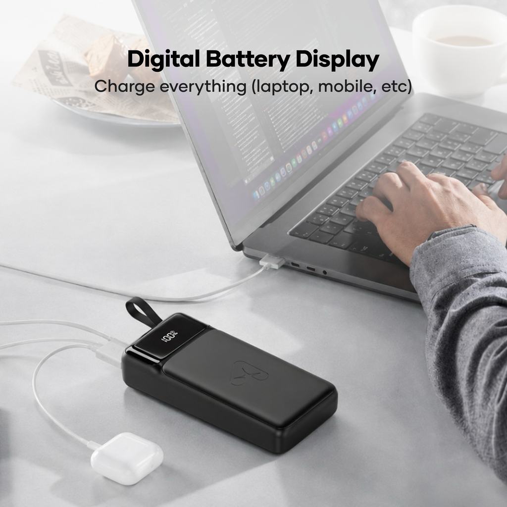 alain LumoPower 65W Fast Charging High-Capacity Power Bank 30000 mAh - Black