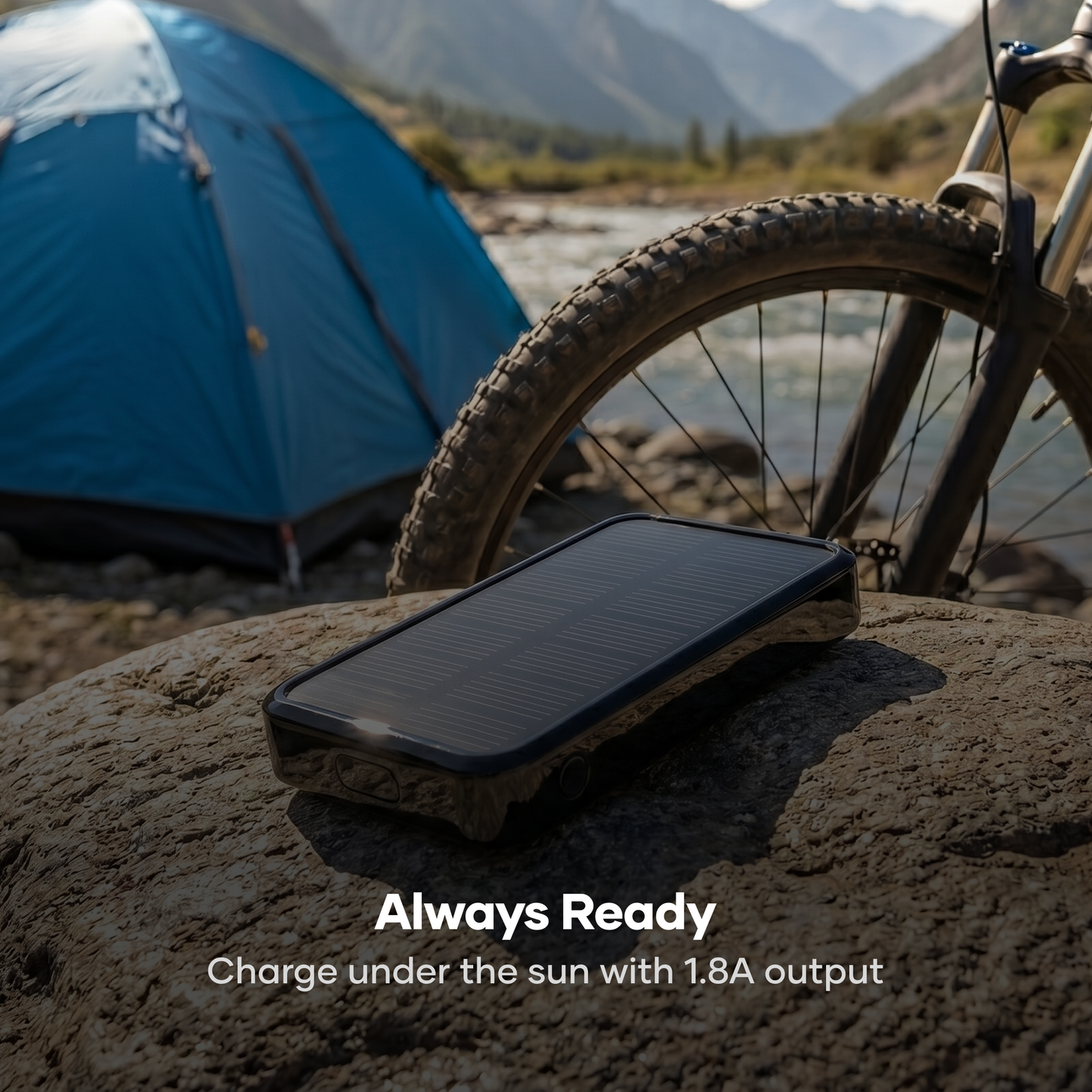 alain SolRover MagSafe-Compatible Solar Wireless Power Bank 10000 mAh - Black