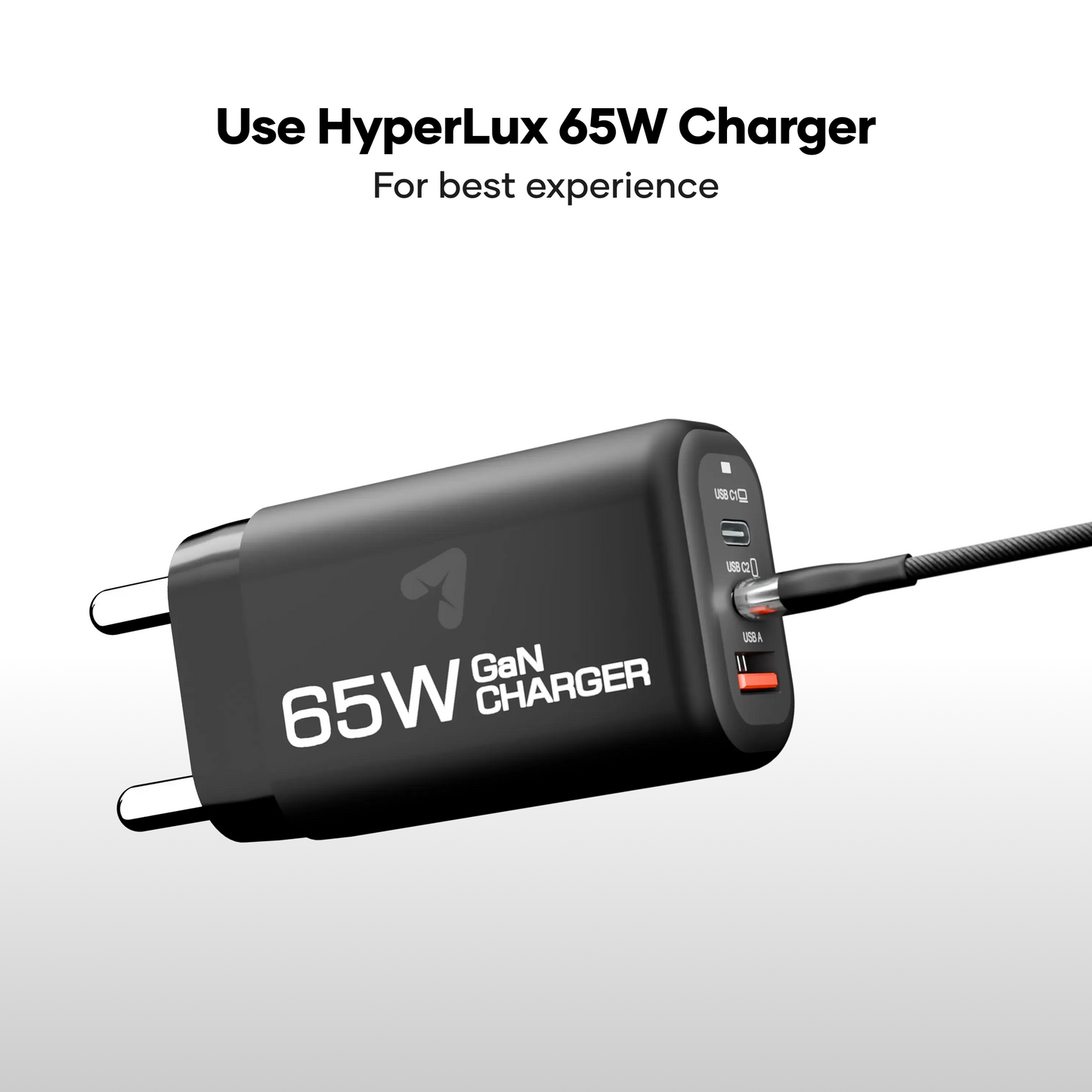 alain Nexo USB-C to Lightning Nylon Braided Fast Charging Cable 27W 1.2m - Black