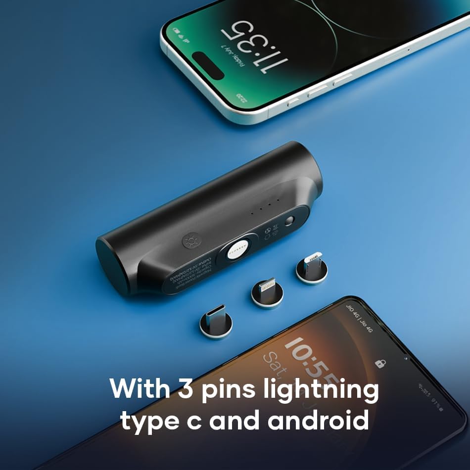 alain Magnetic Connector Tip Set Type-C Micro-USB & Lightning - Black
