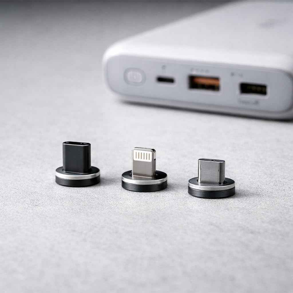 alain Magnetic Connector Tip Set Type-C Micro-USB & Lightning - Black