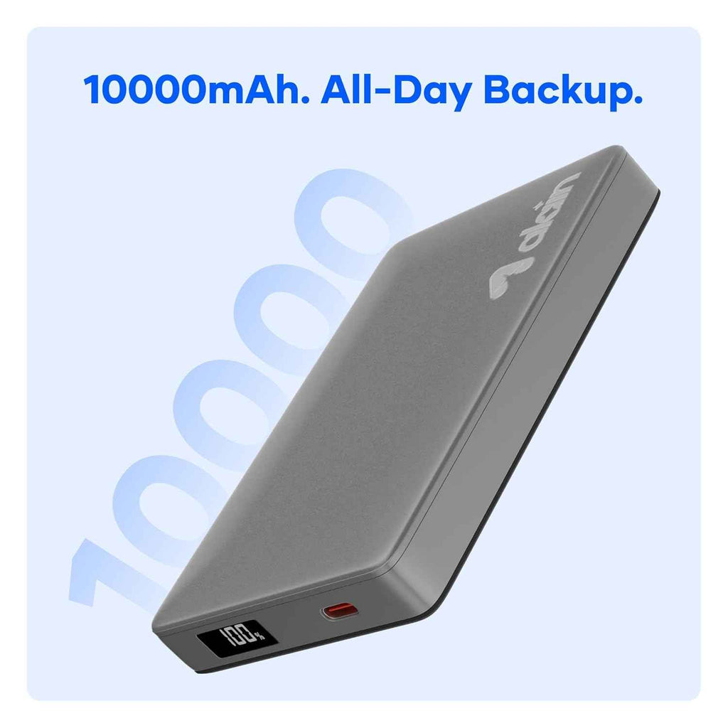 alain Magon MagSafe-Compatible Wireless Power Bank 10000 mAh with Digital Display - Grey