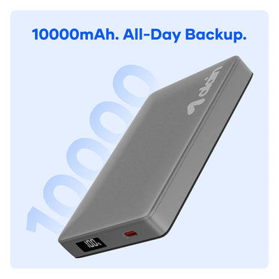 alain Magon MagSafe-Compatible Wireless Power Bank 10000 mAh with Digital Display - Grey