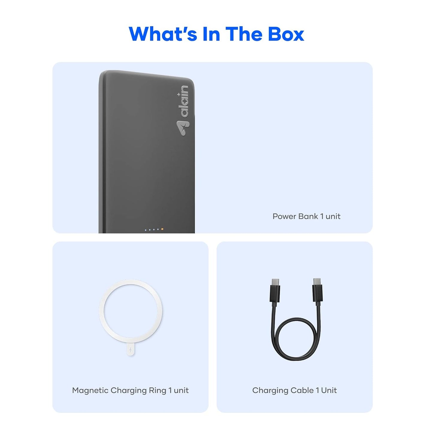 alain Air Mag 5000mAh Magnetic Wireless Power Bank, 20W PD Type C Fast Charging 15W MagSafe Compatible Portable Battery Backup for iPhone, Samsung, Android (Black)