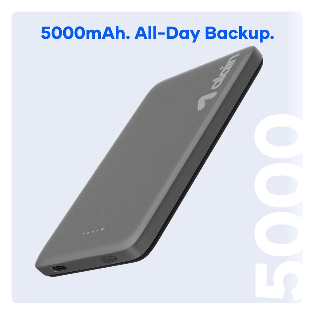 alain Air Mag 5000mAh Magnetic Wireless Power Bank, 20W PD Type C Fast Charging 15W MagSafe Compatible Portable Battery Backup for iPhone, Samsung, Android (Black)