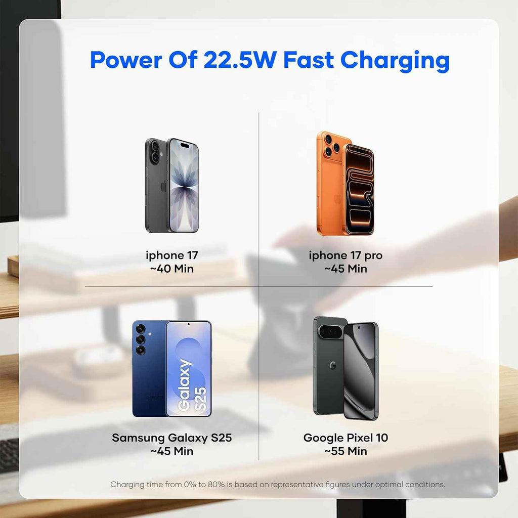 alain Pocket Charge Pro 22.5W Fast Charging Power Bank 5000 mAh with Apple Watch Pad - Grey
