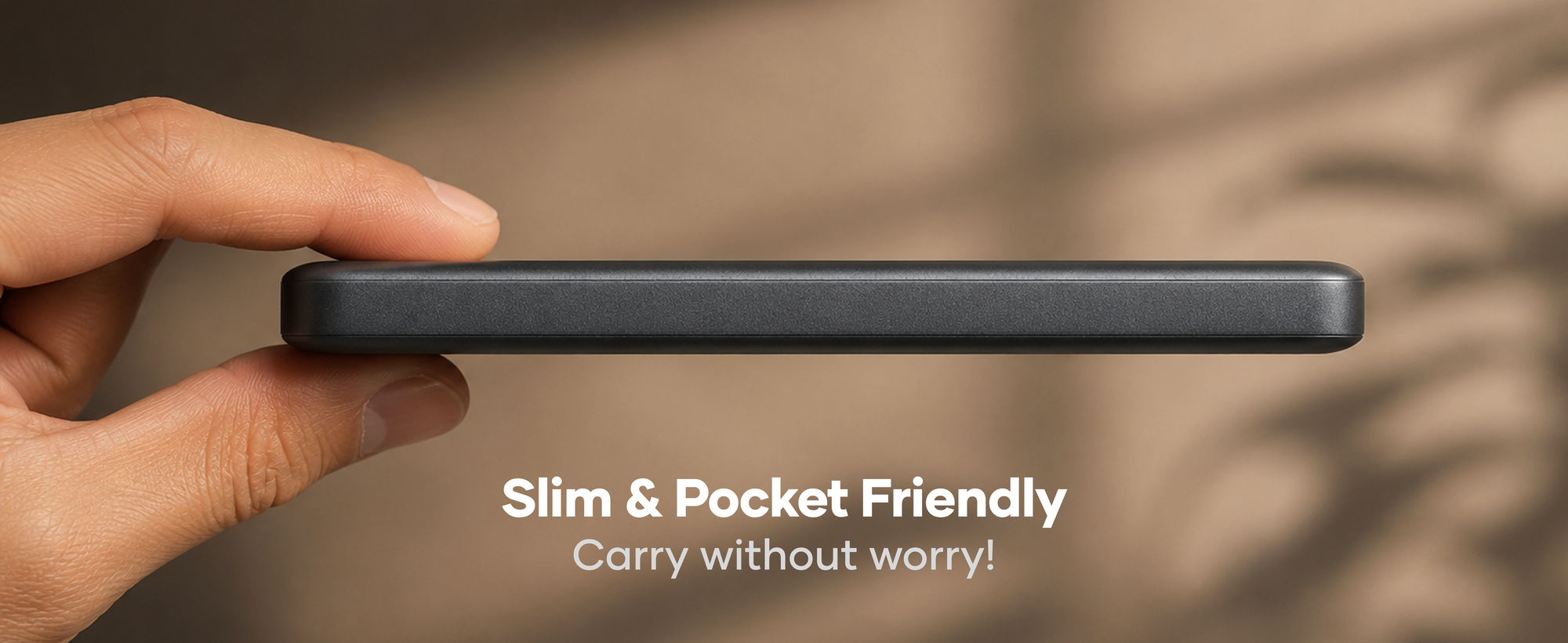 alain LuxSlim MagSafe-Compatible Slim Magnetic Power Bank 5000 mAh - Black
