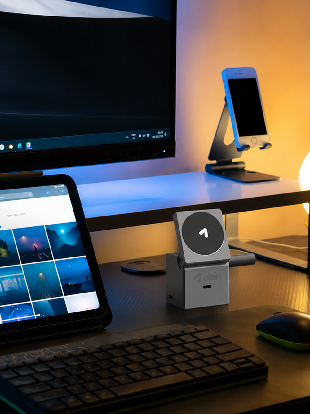 alain CubePod Trio 3-in-1 Qi2 Wireless Charging Station 20W - Black