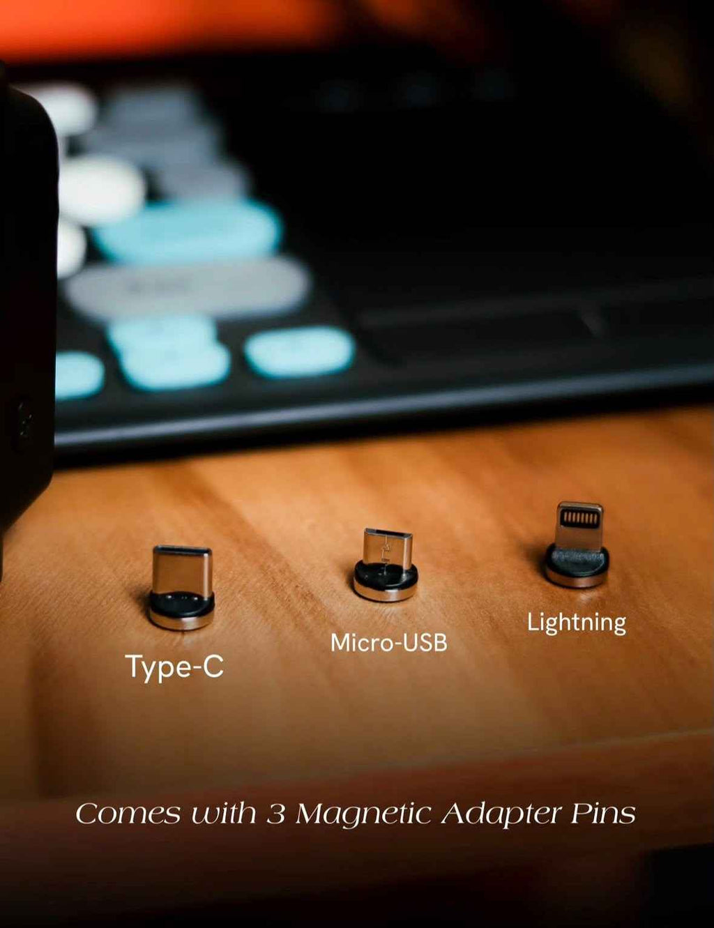 alain Magnetic Connector Tip Set Type-C Micro-USB & Lightning - Black